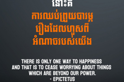 Epictetus - There is only one way to happiness and that is to cease worrying about things which are beyond our power